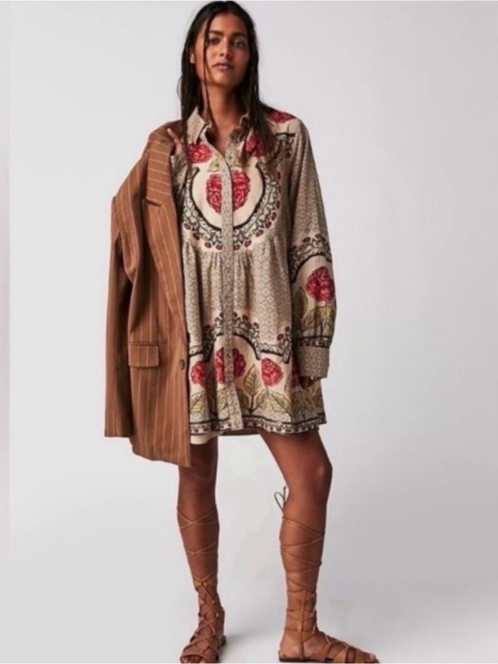 Free People Smell The Roses Mini Dress Size Medium